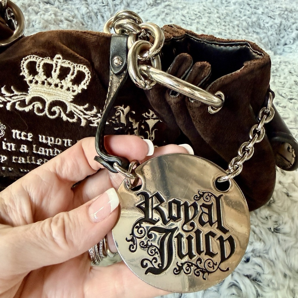 Y2K Vintage Juicy Couture Once Upon a Time Daydreamer Royal Juicy Velour Bag - Picture 3 of 16
